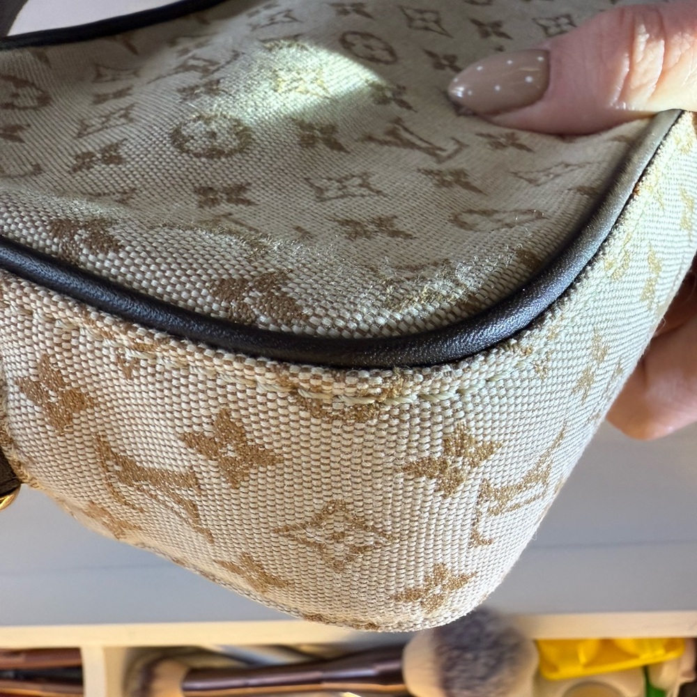 Louis Vuitton Monogram Mini Lin Canvas Shoulder Bag - Brown - Picture 9 of 14